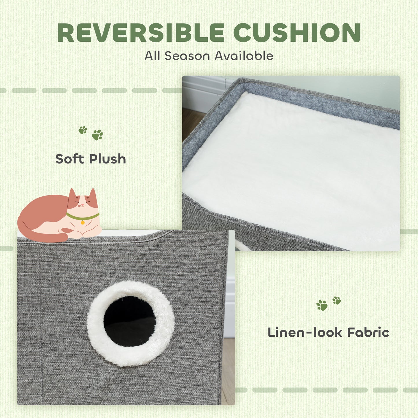 Cat House With Fluffy Ball And Scratch Pad